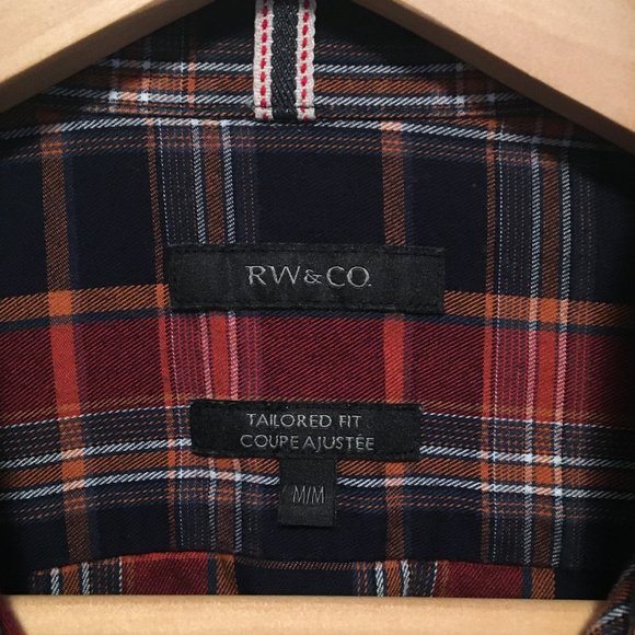 RW&Co Men's tailored fit plaid brushed cotton M - Picture 3 of 5